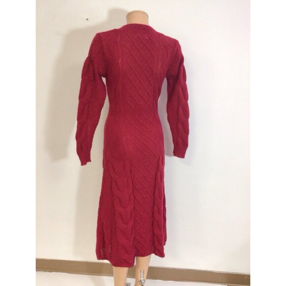Red Knit Sweater Dress Womens Small - Picture 8 of 9